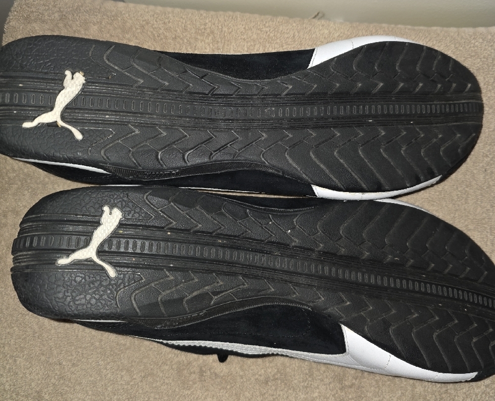 Puma Men's Classic Black and White Suede Sneakers - Picture 4 of 5
